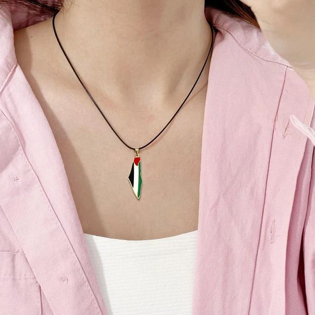 NEW PALESTINE FLAG Map Necklace Pendant Palestinian 2024 £2.27