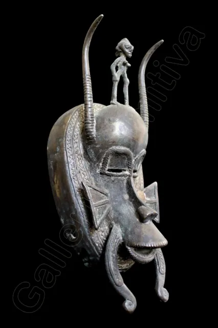 AFRICAN ART GREETING CARD ~ Featuring Senufo Bronze Kpelie Mask ~ Functional Art