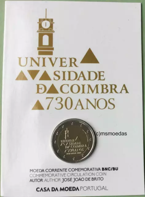 Portugal 2 Euro CoinCard 2020 Coimbra Gedenkmünze Münzkarte Off. Coin Set