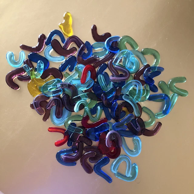 LOT Murano Style Glass Art Deco Abstract Pieces Multi-color Craft Projects