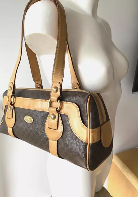 Sac Céline Macadam Triomphe Beige - Occasion Très Bon état, Toile Logo