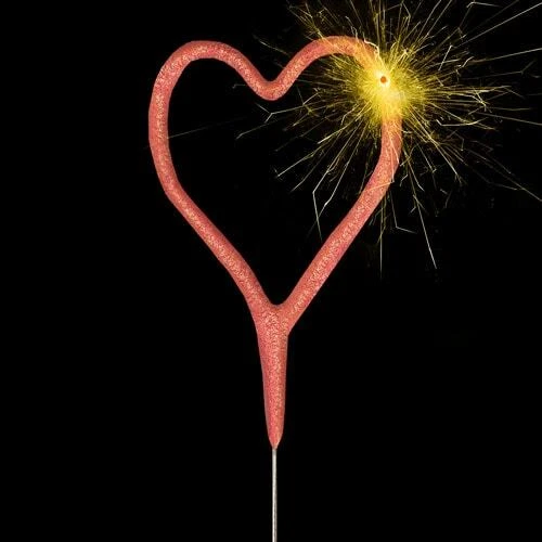 Brillo sin mano en forma de corazón de oro rosa 17 cm
