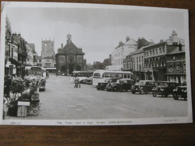 The Town Hall & High Street, Marlborough, Wiltshire - (RP) - posted 1958