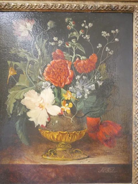Franz Xaver Pieler  Ölgemälde Bild  Original Blumen Stillleben Österreich 3