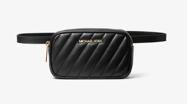 Michael Kors Rose Quilted Convertible Belt Bag Black Nwt! Msrp $348!