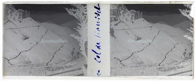 FRANCE Col de Rousset Montagne photo stereo NEGATIVE glass plate VR11y  2