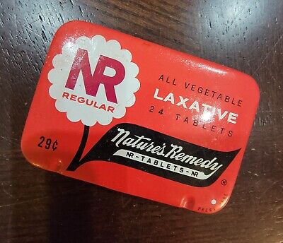 Vintage NR Natures Remedy All Vegetable Laxative Tin 29 cents