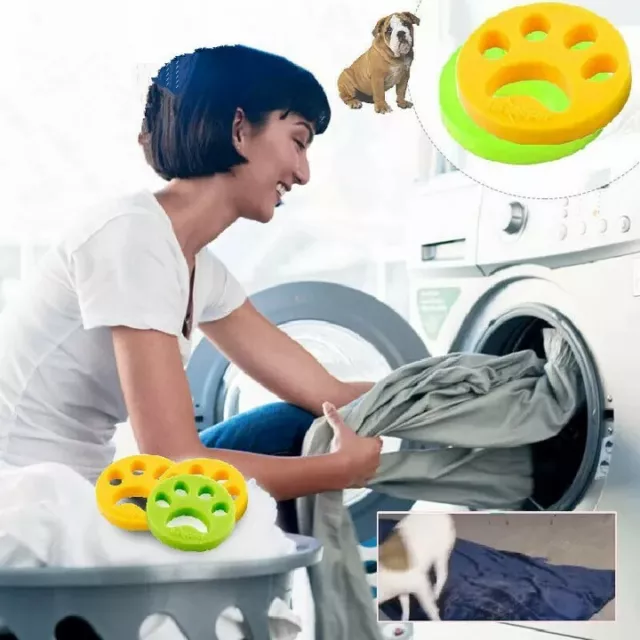 2/4/6  Reusable Silicone Pet Fur Lint Hair Catcher Remover For Washer or Dryer!