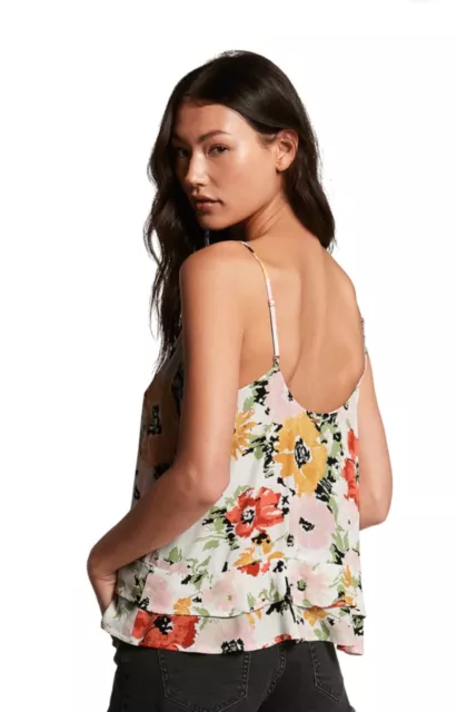 Nwt Volcom Womens Floral Tiered True To This  Thats My Type Cami Size S