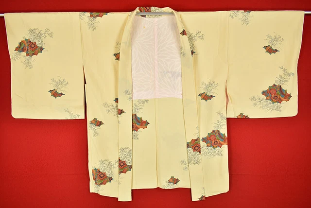 Vintage Japanese Kimono Silk Antique BORO HAORI Kusakizome Dyed/A168/600