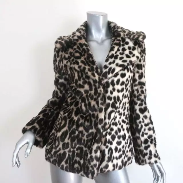 Stella McCartney Leopard Print Faux Fur Jacket Size 36 Short Coat