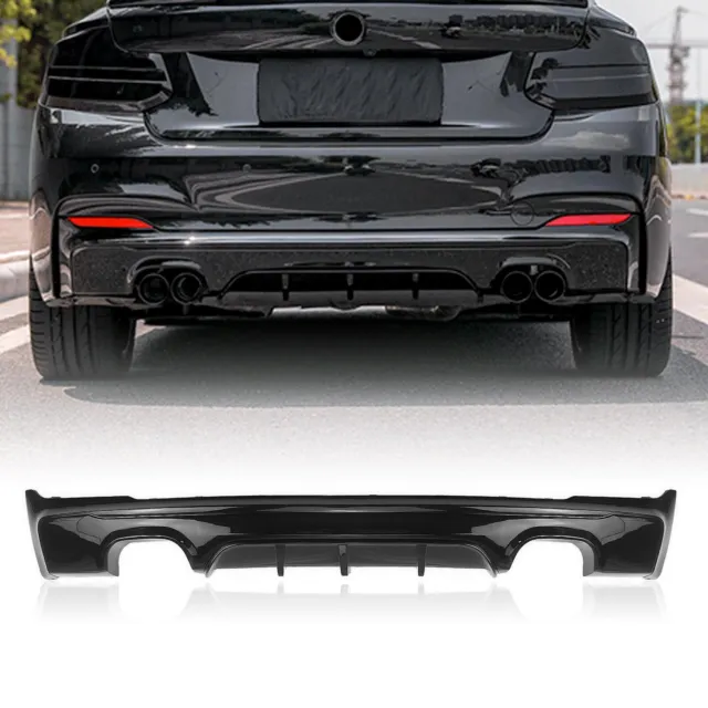 For 2014-2021 BMW 2 Series F22 F23 M235i M240i M Sport Rear Diffuser Glossy BLK