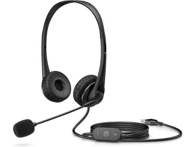 HP Stereo USB Headset G2 - Wired USB-A Headset - Black - 428H5AA