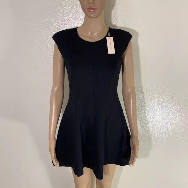 Rebecca Taylor Caley Ponte Fit and Flare Fit Dress Black Size 2 NWT $295
