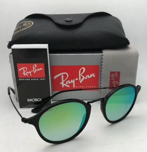 New RAY-BAN Sunglasses ICONS RB 2447 901/4J 49-21 145 Black Frame w/Green Mirror