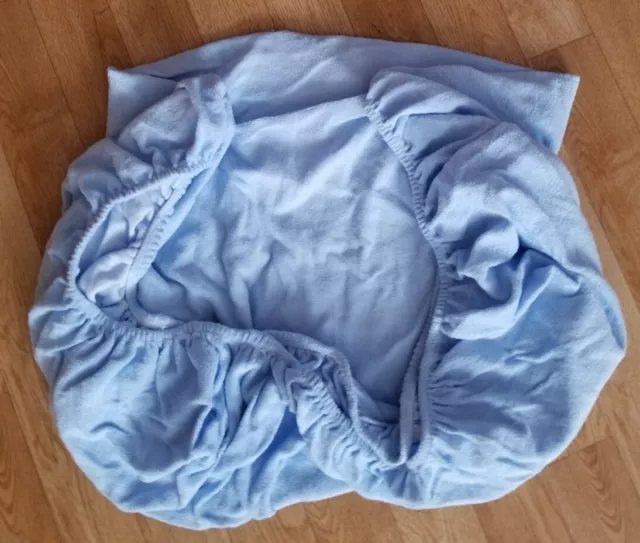 Babybett Spannbettlaken 100% Baumwolle Blau