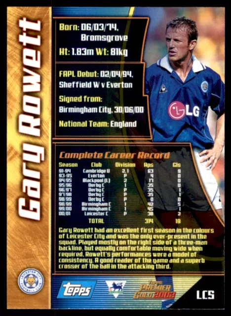 Topps Premier Gold 2002 - Gary Rowett Leicester City No. LC5 2