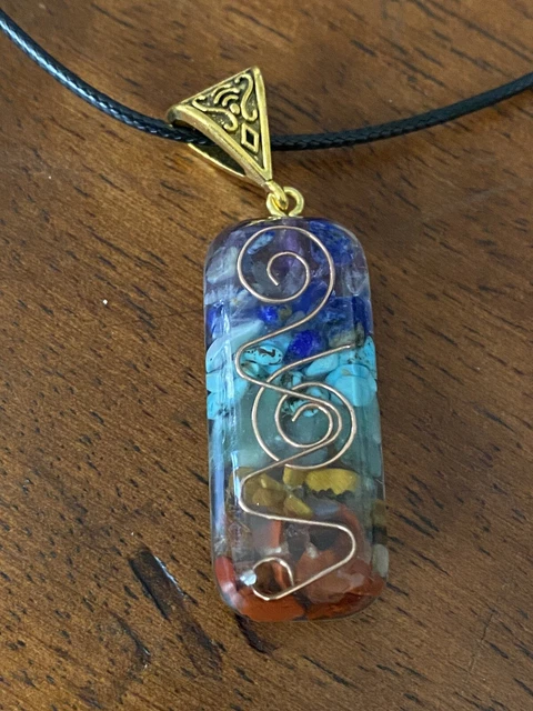7 Chakra Orgone Energy Generator Pendant Copper Coil Orgonite Protection