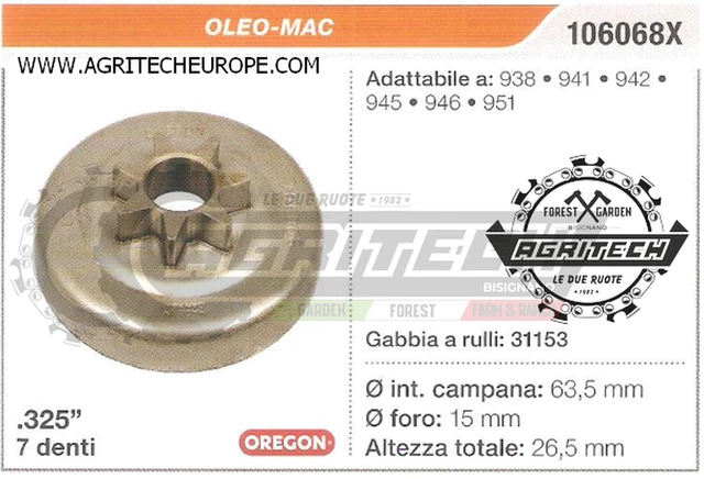 Pignone 7Z Sägenspezi da 325,5 cm per Husqvarna 357 357XP 357EPA 357 XP EPA
