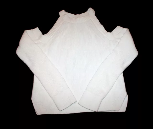 Rag & Bone Jean White Knit Cold Shoulder Sweater Women's Size M