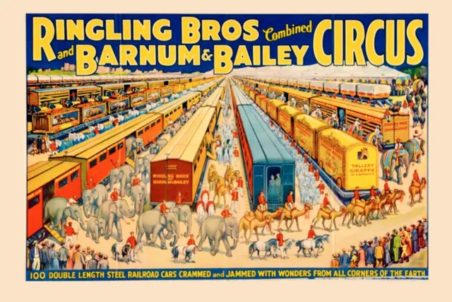 Ringling Brothers Zirkuszug Mousepad 7 x 9 Vintage Foto Mauspad Kunst