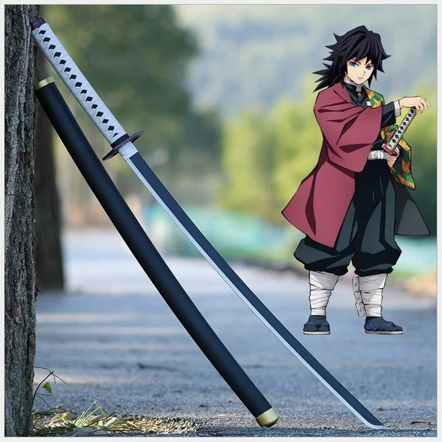 DEMON SLAYER TOMIOKA Giyu Nichirin Sword Kimetsu No Yaiba Cosplay Prop 