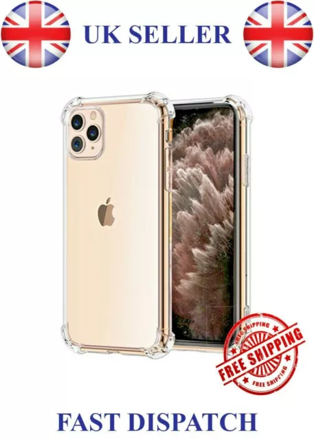 CLEAR Silicon Case For iPhone 12, 11 Pro Max XR X XS 8 7 6 SE 2 Edge Shockproof