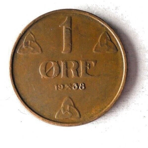1938 NORWAY ORE - High Grade Vintage Coin - FREE SHIP - Bin #128