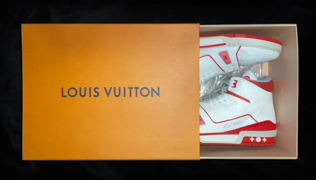 Louis Vuitton LV x Virgil Abloh Trainer Beige Denim RARE 9.5LV Size