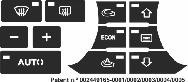 Set of stickers to repair the buttons on the AC / Climatronic for Audi A3 8P