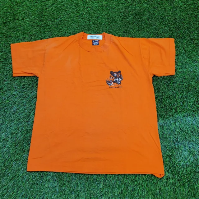 Vintage Tiger Cubs BSA Scout Shirt L-Short 21x25 Single-Stitch Orange Adventure