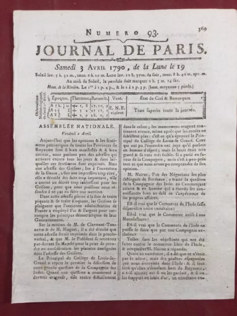 Nairac 1790 Bordeaux Gironde Compagnie des Indes Les Grisons Savoie Begouen