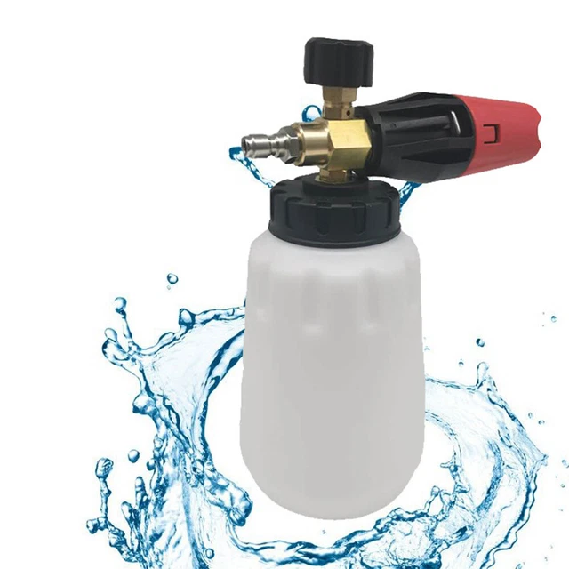 1/4" Snow Foam Washer Gun Car Wash Soap Cannon Spray Pressure 1000ML Jet Bottle