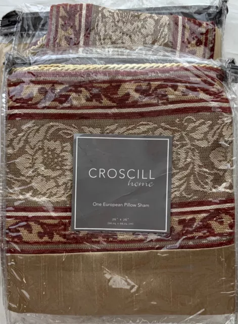 Croscill Home Two Fresco Gold European Shams New In Package