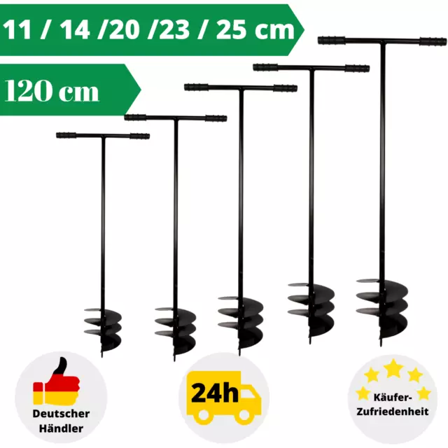 Erdbohrer Hand Handerdbohrer 250mm 200mm Brunnenbohrer Erdlochbohrer Pfahlbohrer