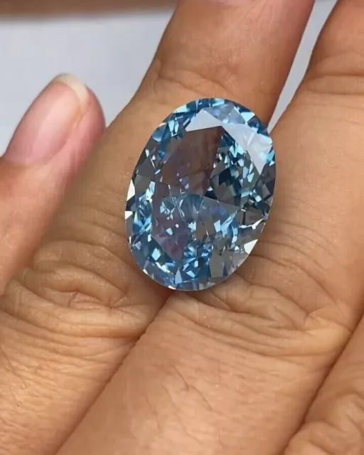 Piedra de diamante ovalada VVS1 de color azul D de 5 quilates, piedra...