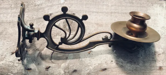 Home Deco Vintage Art Nouveau French Provincial Brass Candle Sconce Wall Holder