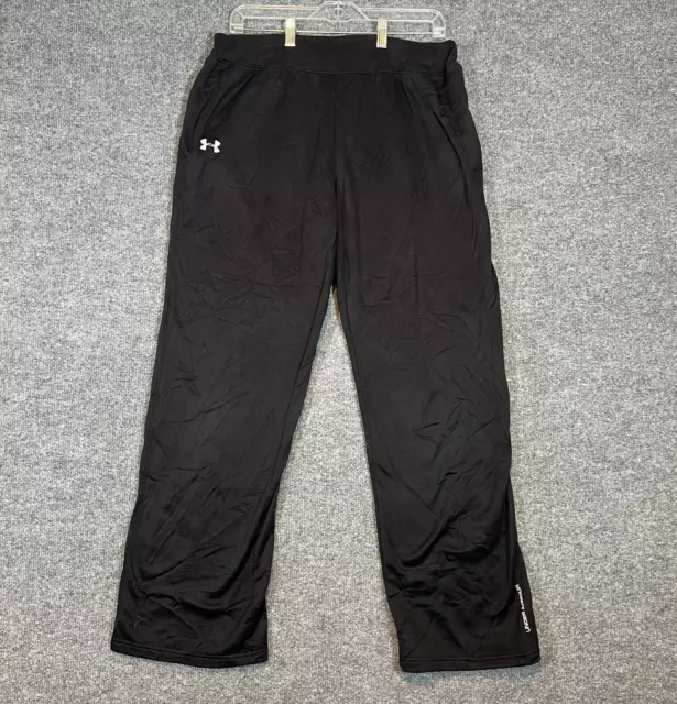 Under Armour Pants Mens Large Black Sweatpants Straight Leg Fleece Casual