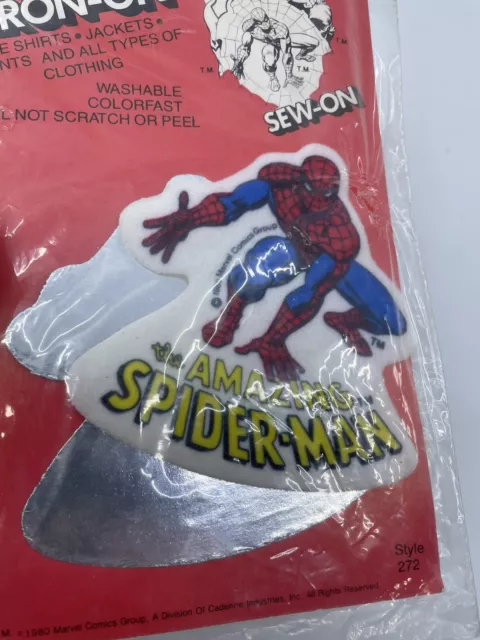 Vintage 1980 Iron Sew On Patch Super Heroes Amazing Spiderman Nip B1 3