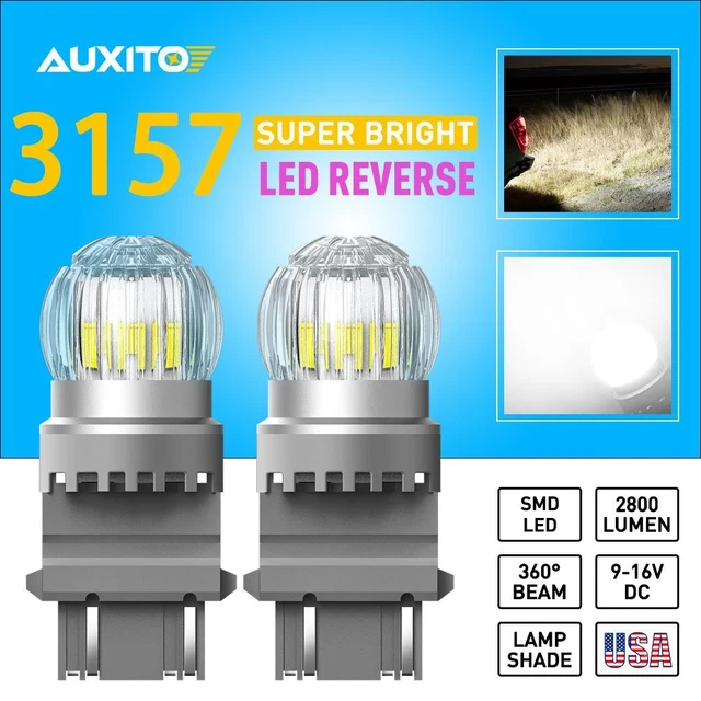AUXITO CANBUS 3157 Error Free White 3156 3057 LED Bulbs Backup Reverse Light EAC