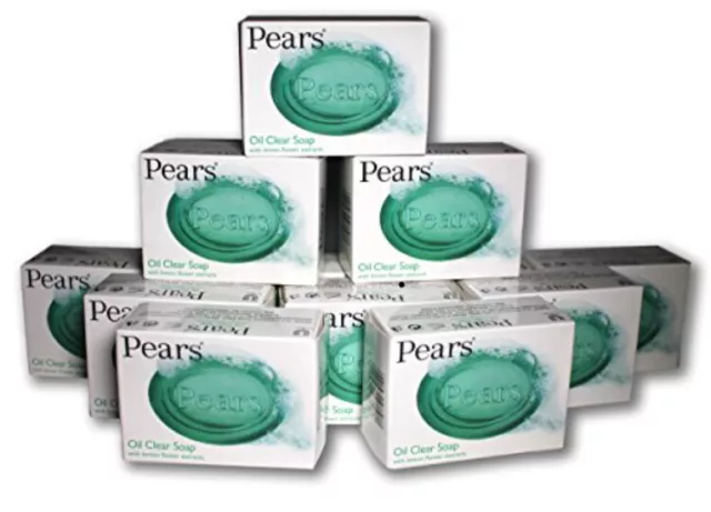 Pears Oil Clear Soap with Lemon Extract 125g Bar X6 (Green)