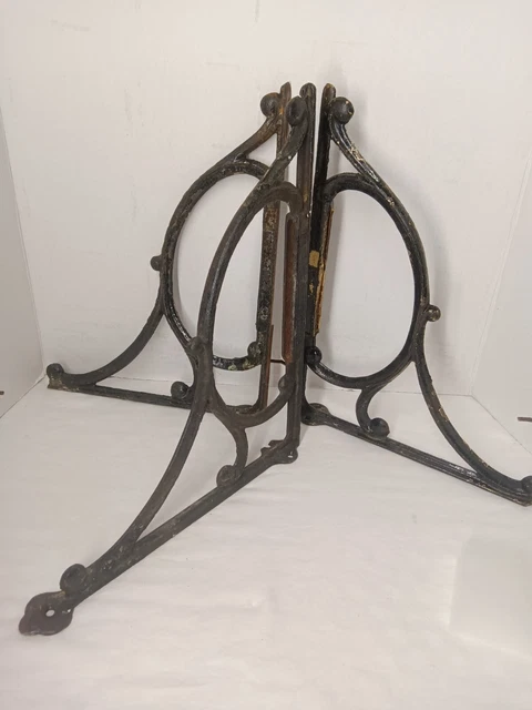 Three Vintage ornate shelf brackets cast iron Barnes Mfg Co  15 1/2"x 14"