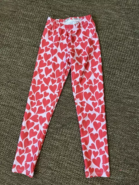 S/M Lularoe Kids Leggings Valentine's Day Amore Buffalo Plaid Pink Size 2-6