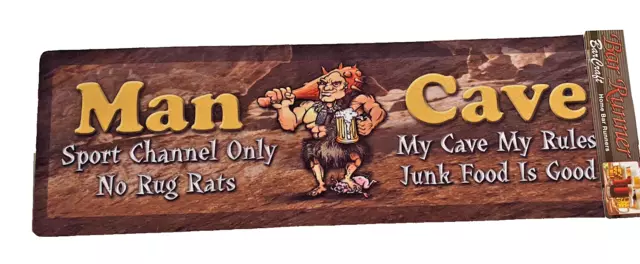 Bar Mat Bar Runner Man Cave Bar Rules Beer Drinks Spill Rubber Games Room New