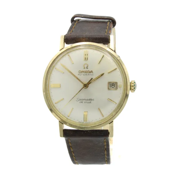 Vintage Omega Seamaster De Ville Wristwatch Automatic Date Silver Dial #WB575-4