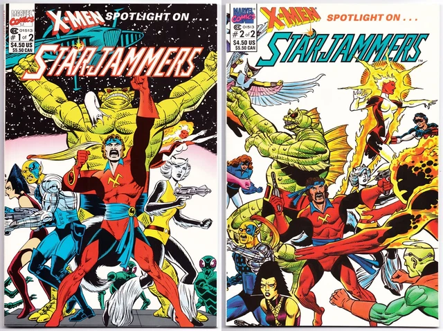 X-Men Spotlight On Starjammers #1-2 (1990, Marvel) Complete Set, High Grade!