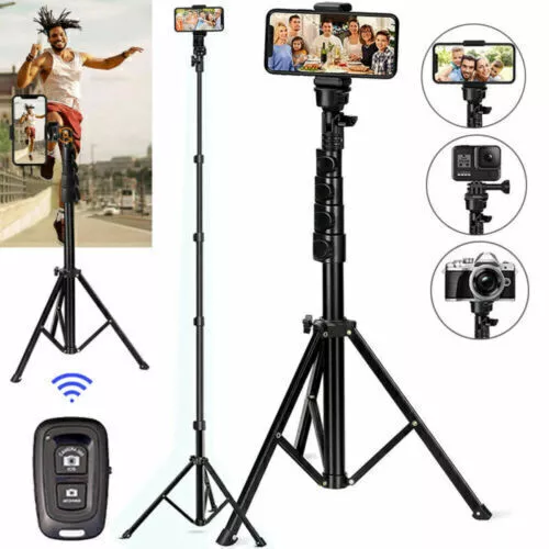 63" Bluetooth Remote Selfie Stick Tripod Phone Stand Holder For  Samsung iPhone