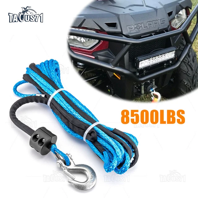 WINCH CLEVIS SLIP HOOK Stopper 5/16" x 50' Synthetic Winch Rope ATV UTV 8500LBS