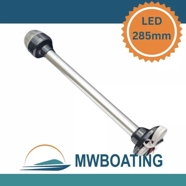 LED Pole Anchor Light 285mm With Fixed Base 12V Marine Tinned Wire