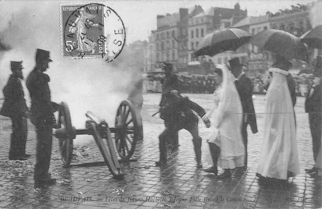 Cpa 60 Beauvais / Fetes De Jeanne Hachette / Jeune Fille Tirant Le Canon